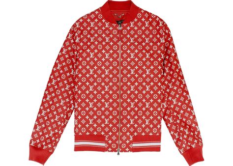 lv by supreme learhet jacket|supreme x Louis Vuitton red jacket.